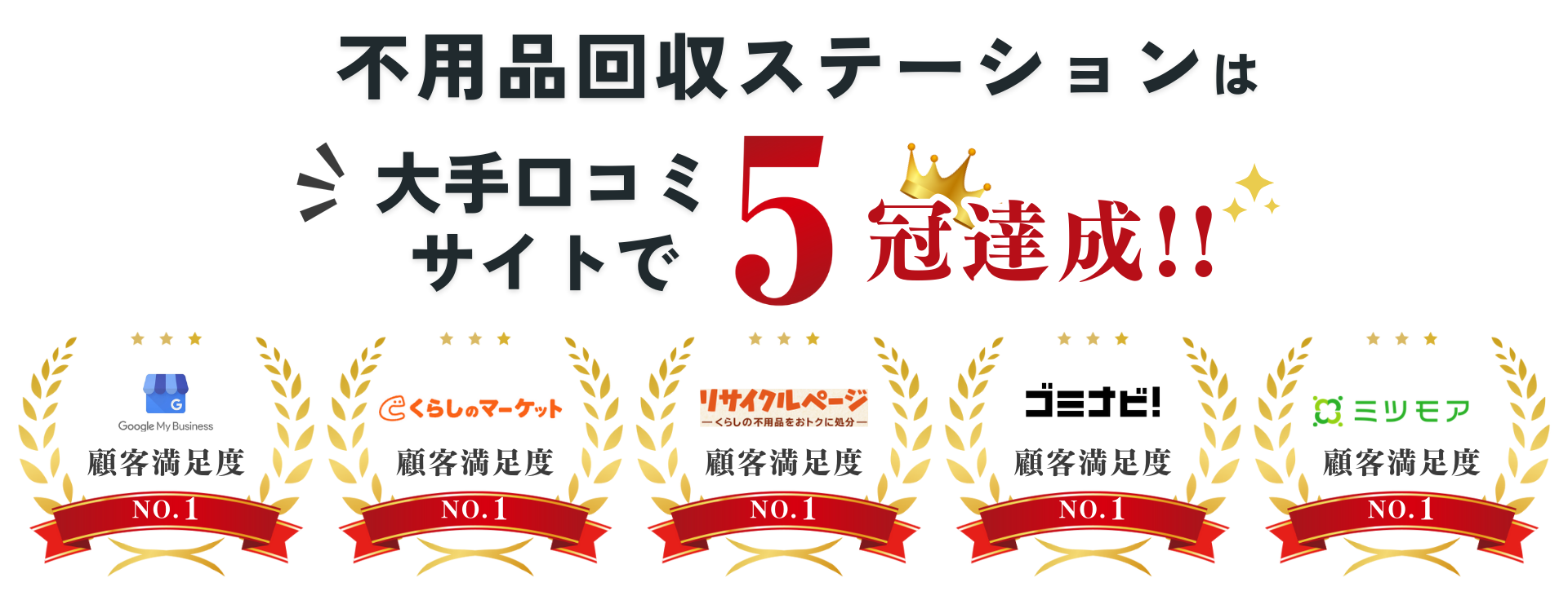 不用品回収ステーションは口コミサイトで3年連続最高評価を獲得